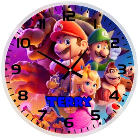 Nintendo Super Mario Glass wall Clock