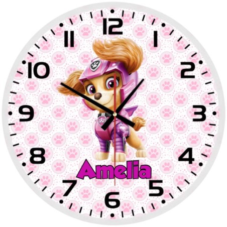 Team Paw Patrol Skye Glass wall Clock