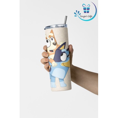 Bluey Family Heeler personalised 20 oz skinny tumblers