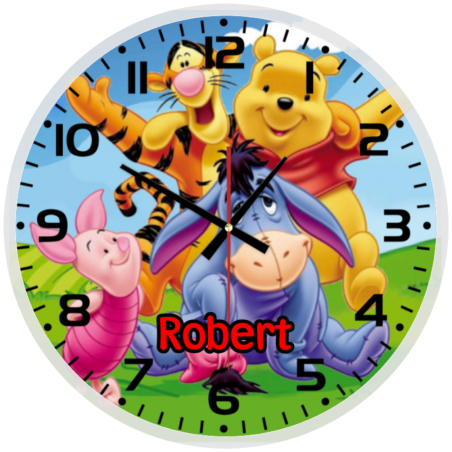 copy of Winnie the Pooh Glass wall Clock