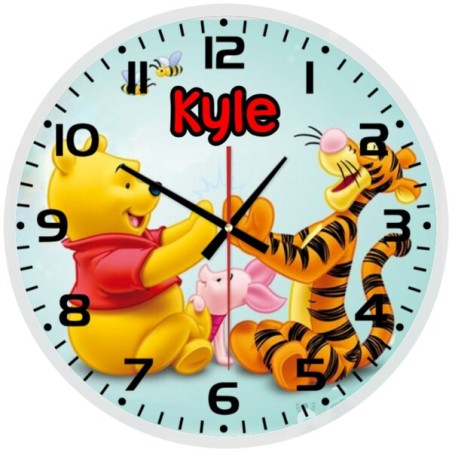 Winnie the Pooh & Tiger Glass wall Clock