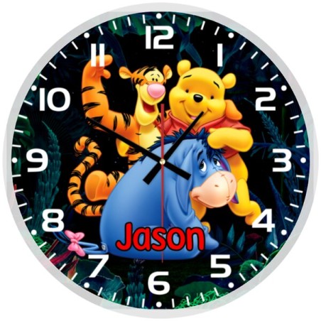 Winnie the Pooh, Tiger & Eeyore Glass wall Clock