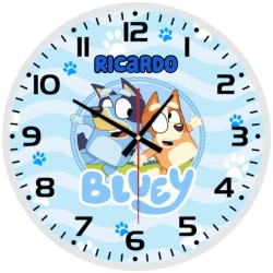 Bluey & Bingo Glass wall Clock