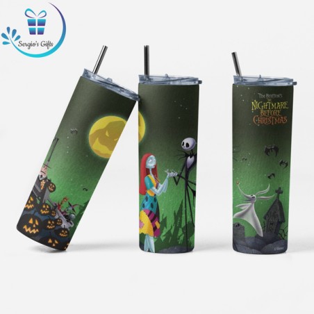 Jack Skellington & Sally 20oz Skinny Tumblers