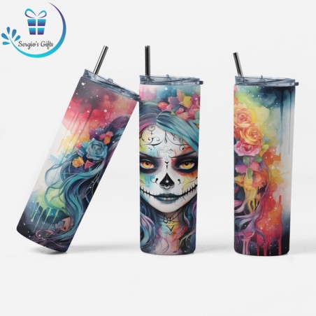 Halloween Gothic Girl 20oz Skinny Tumblers