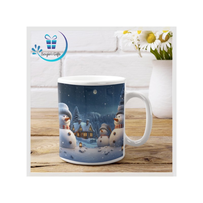 Christmas 11oz 3D ceramic personalised coffee mugs