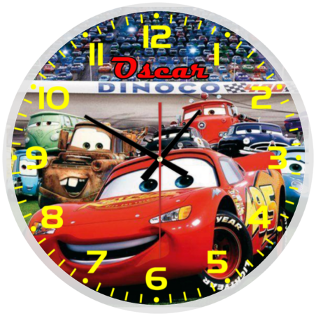 Disney Pixar Cars Glass Wall Clock