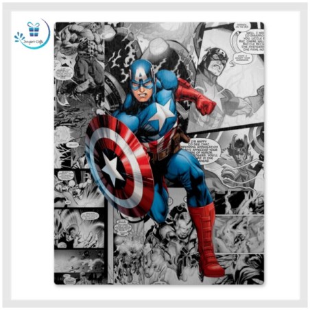 Captain America Digital Photo Metal Panel