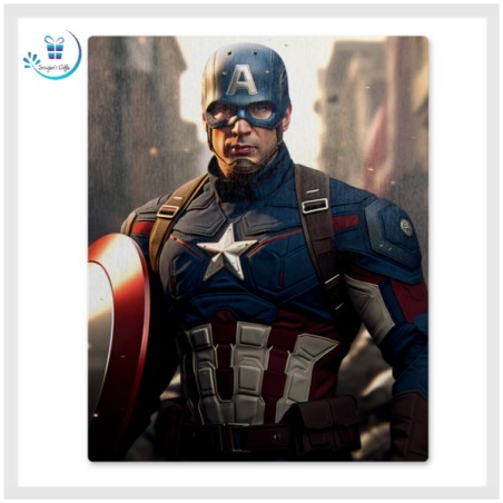 Captain America Digital Photo Metal Panel