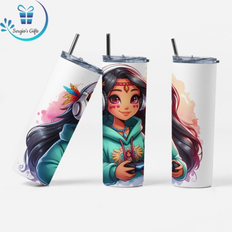 Disney Princess Pocahontas Gamer Skinny Tumbler