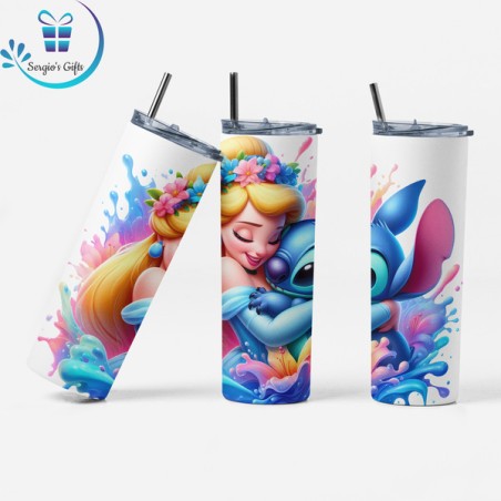 Disney Princess Cinderella & Stitch Skinny Tumbler