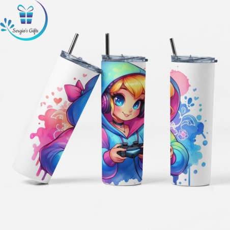 Disney Princess Cinderella Gamer Skinny Tumbler