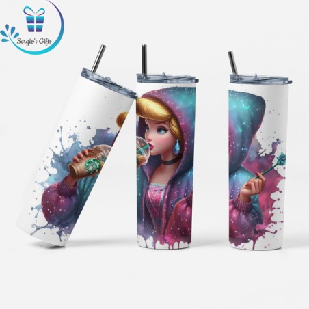 Disney Princess Cinderella in Hoodie Skinny Tumbler