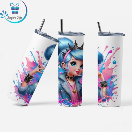 Disney Princess Cinderella Punk Skinny Tumbler