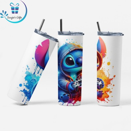 Disney Stitch Gamer Skinny Tumbler