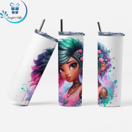 Disney Princess Tiana Punk Skinny Tumbler