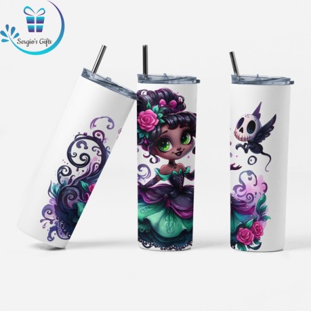 Disney Princess Tiana Goth Skinny Tumbler