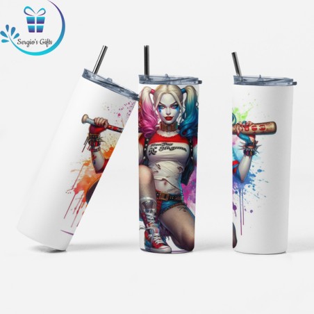 DC Harley Quinn Skinny Tumbler