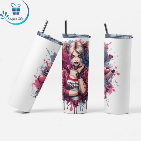 DC Harley Quinn Skinny Tumbler