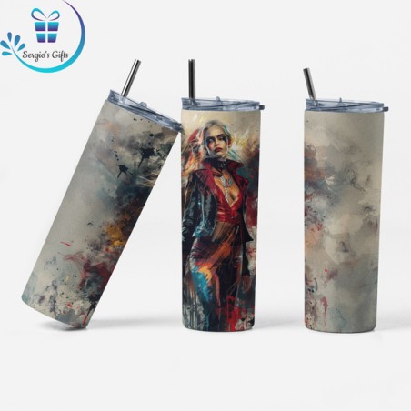 DC Harley Quinn Skinny Tumbler