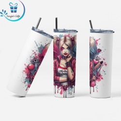 DC Harley Quinn Skinny Tumbler