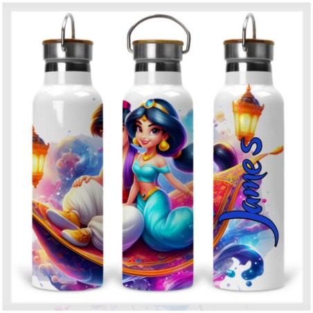 Disney Princess Jasmine Drink Bottle with Wooden Lid