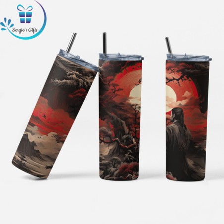 Japanese Samurai Skinny Tumbler