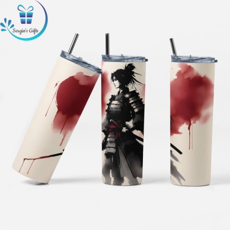 Japanese Samurai Skinny Tumbler