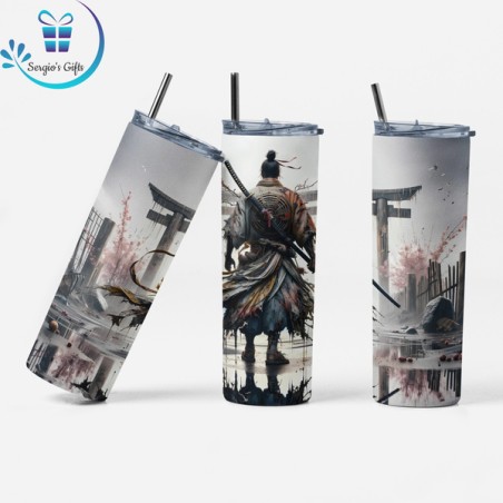 Japanese Samurai Skinny Tumbler