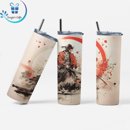 Japanese Samurai Skinny Tumbler