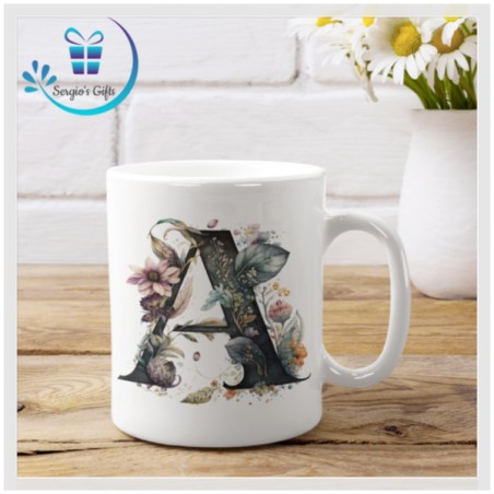 Floral Alphabet Coffee Mug