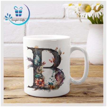 Floral Alphabet Coffee Mug