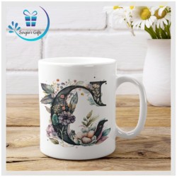 Floral Alphabet Coffee Mug