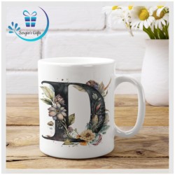 Floral Alphabet Coffee Mug