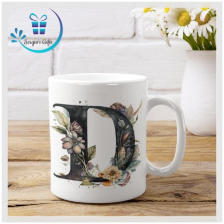 Floral Alphabet Coffee Mug