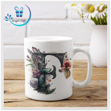 Floral Alphabet Coffee Mug