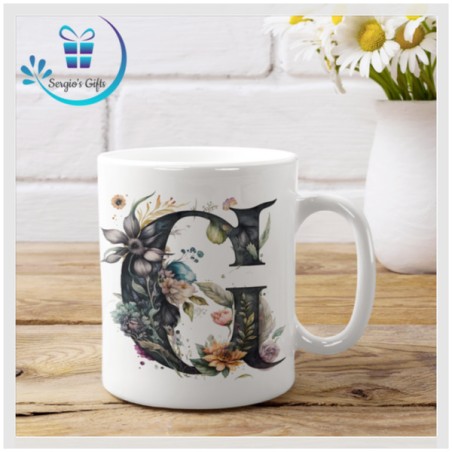 Floral Alphabet Coffee Mug