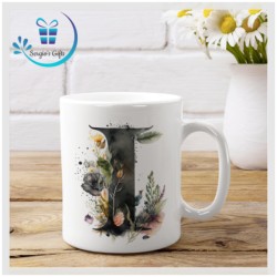 Floral Alphabet Coffee Mug