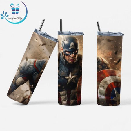 Captain America 20oz Skinny Tumbler