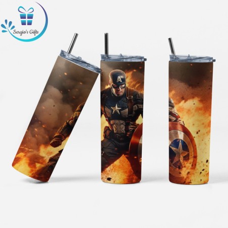 Captain America 20oz Skinny Tumbler