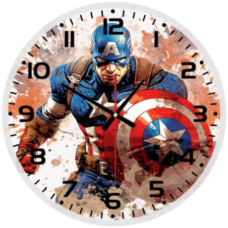 Captain America Glass wall Clock