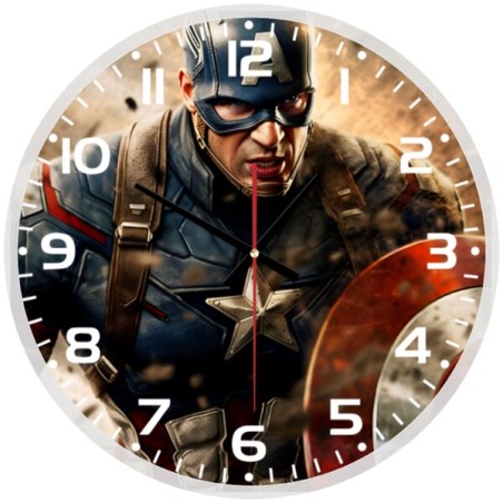 Captain America Glass wall Clock