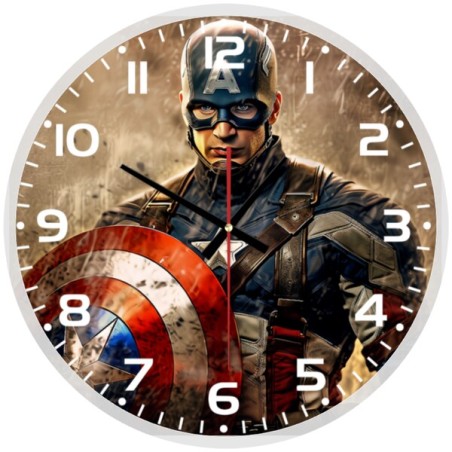 Captain America Glass wall Clock