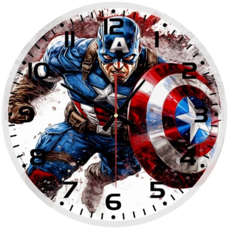 Captain America Glass wall Clock