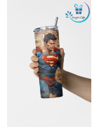 DC Superman 20oz Skinny Tumblers. Heroic & Durable Drinkware