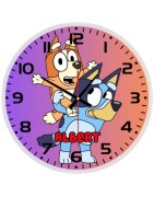 Heeler Family, Bluey, blue dog personalised glass wall clock