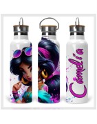 Disney Princess Jasmine 25oz Drink Bottles with Wooden Lids