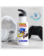 Team Sonic Personalised 600 ml drink bottle with sipping straw
