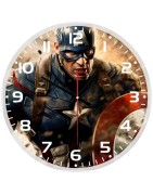 DC Captain America Avengers Superhero Personalised glass wall clock