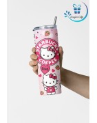 Kawaii Kitty Hello Kitty personalised skinny tumbler with straw